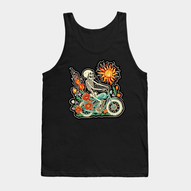 skeleton riding motobike Tank Top by BDXTNG